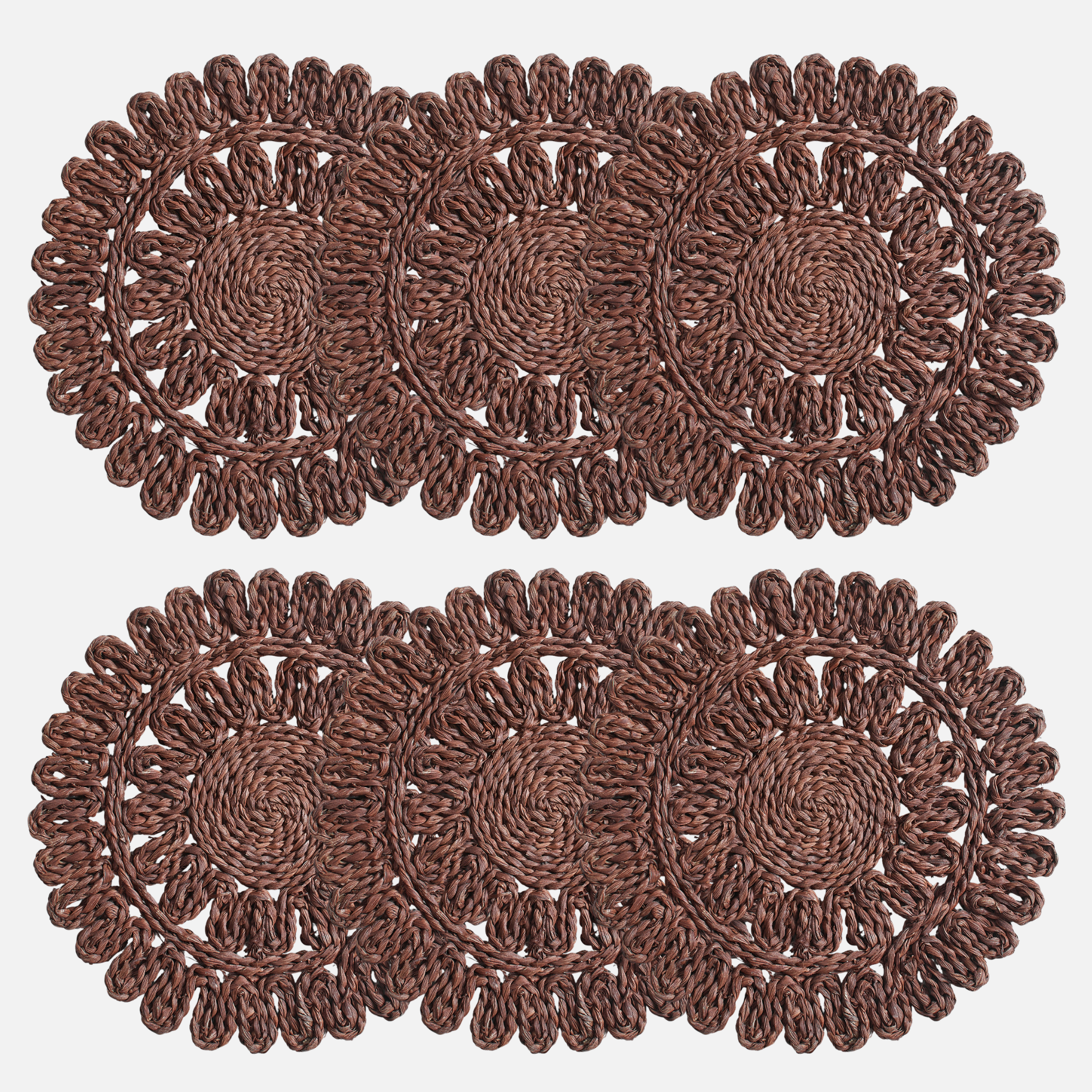 Circorn 13.8" Flower Woven Placemats Set of 4