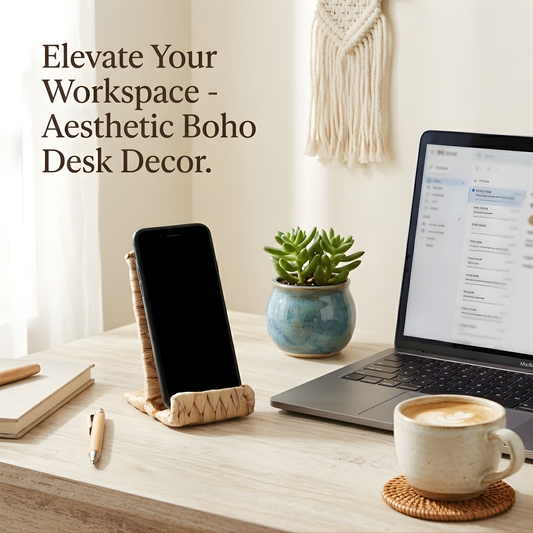 Hylara Wicker Phone Stand for Desk