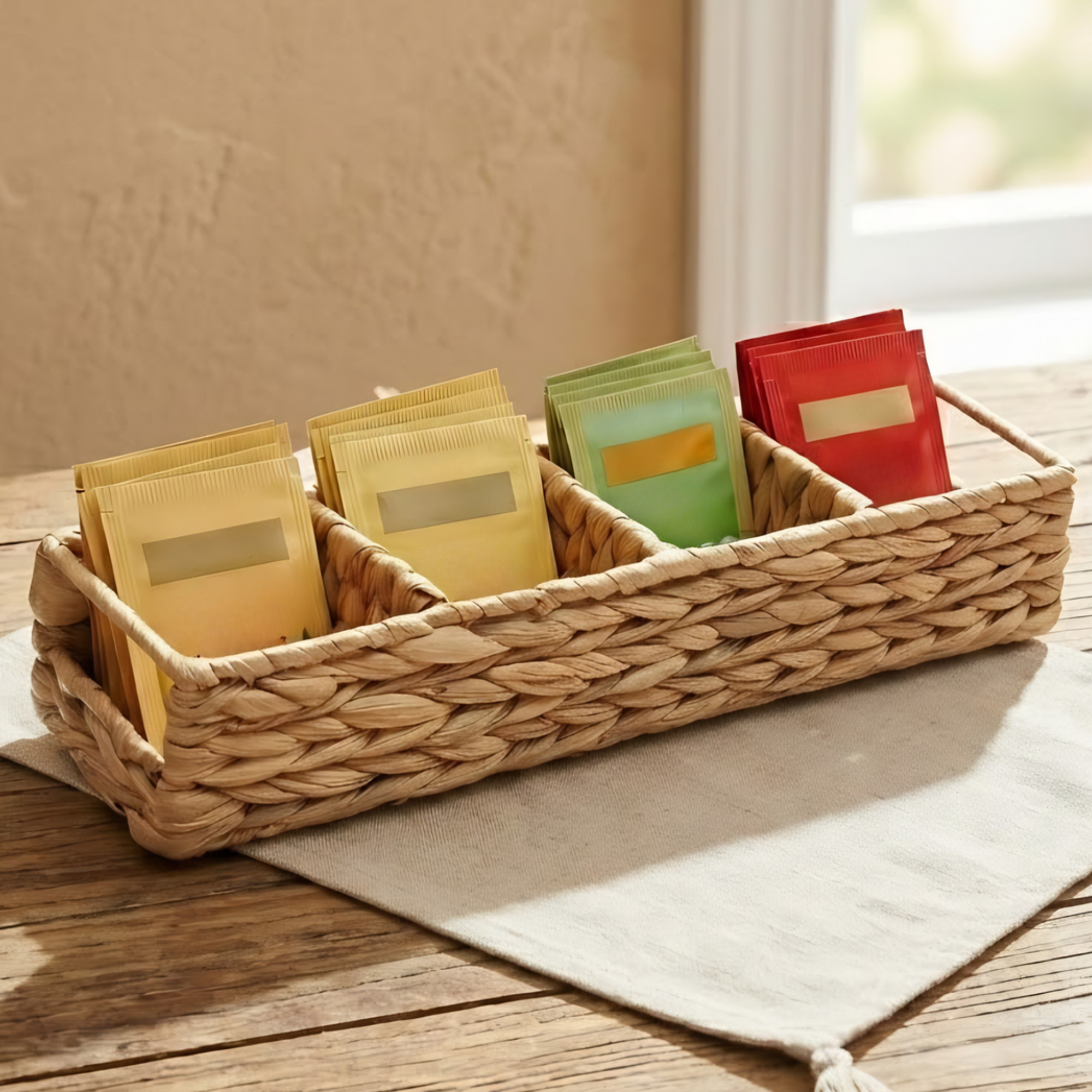 Triluxe Wicker Tea Bag Organizer