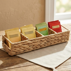 Triluxe Wicker Tea Bag Organizer