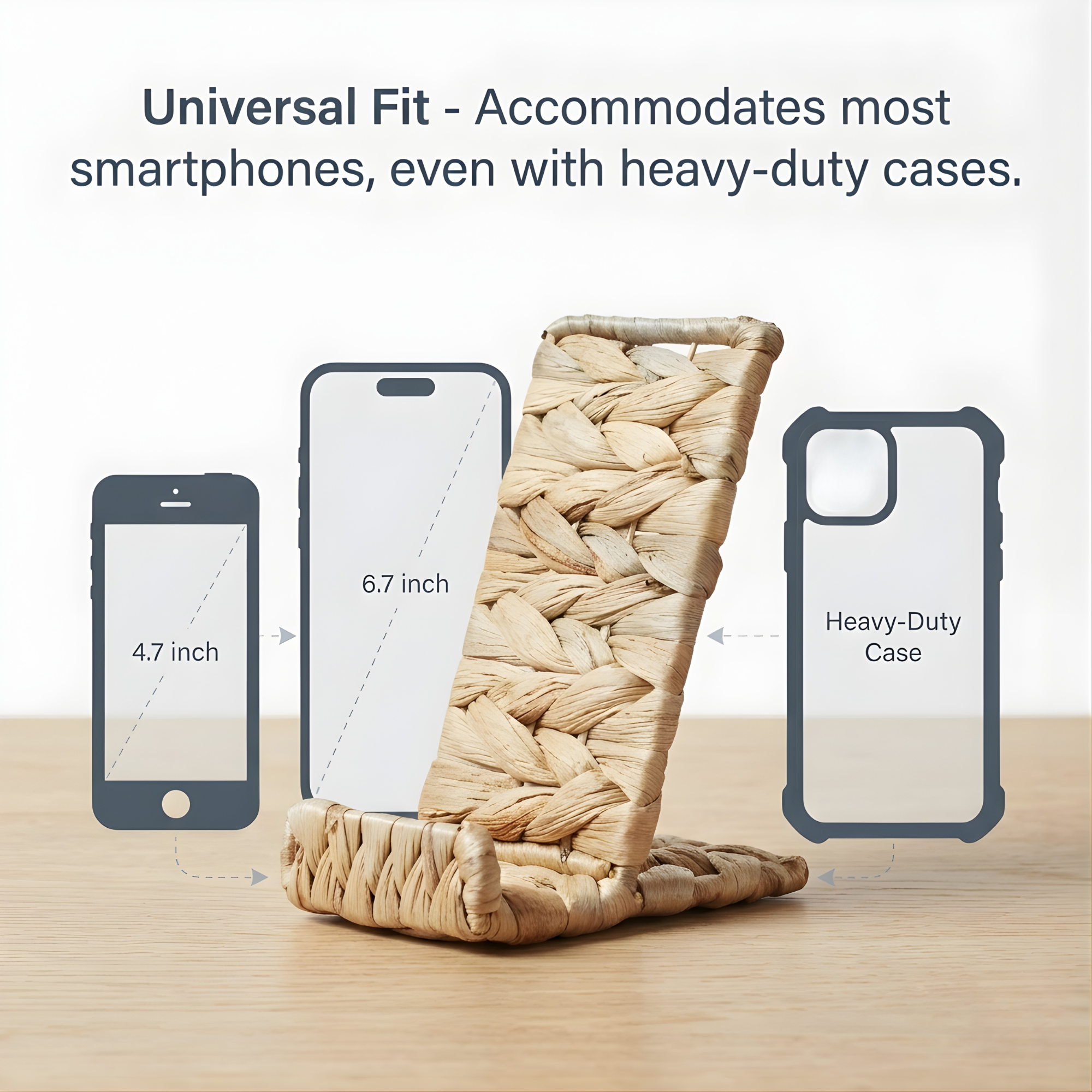 Hylara Wicker Phone Stand for Desk