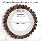 Circorn 13.8" Flower Woven Placemats Set of 4 - Earthy Brown Corn Husk Table Mats | Rustic Boho Charger Plates for Dining Table, Wall Decor | Heat Resistant Farmhouse Place Mats for Holidays