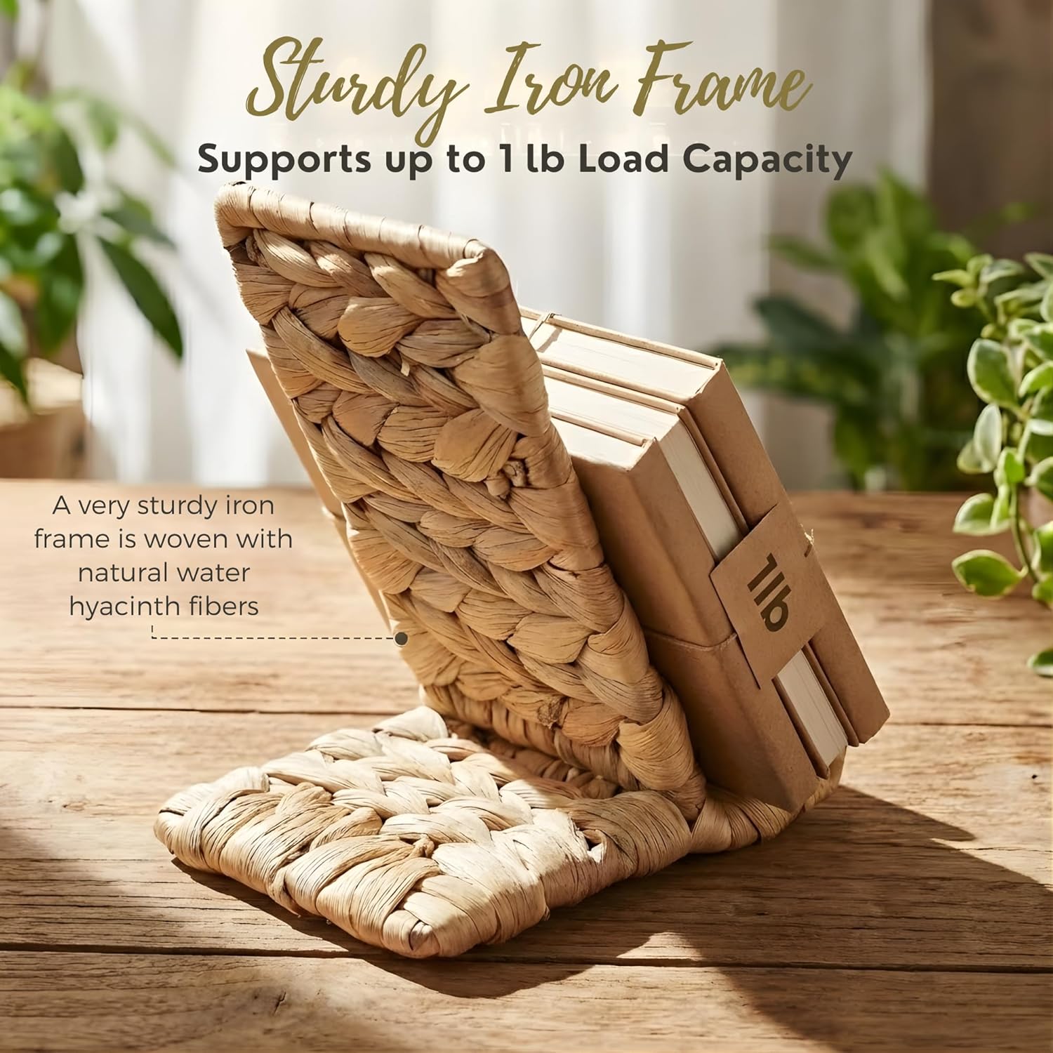 Ahyra Wicker Cell Phone Stand for Desk, Sturdy Tablet & E-Reader Holder, Handcrafted Woven Art Piece, Scratch-Free Cradle, Boho Desk Decor | A Valentine’s Gift Woven with Heart from Vietnam