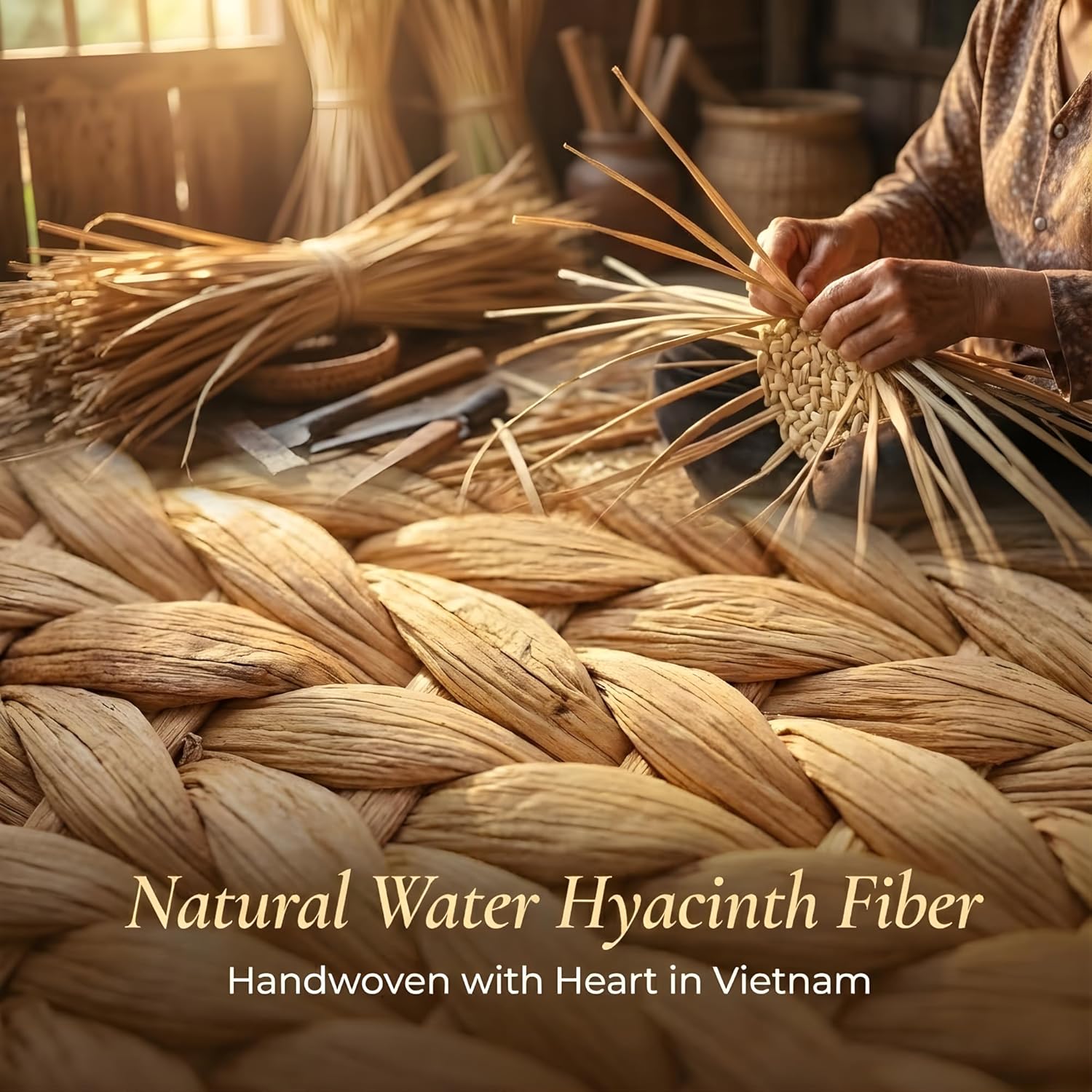 Ahyra Wicker Cell Phone Stand for Desk, Sturdy Tablet & E-Reader Holder, Handcrafted Woven Art Piece, Scratch-Free Cradle, Boho Desk Decor | A Valentine’s Gift Woven with Heart from Vietnam