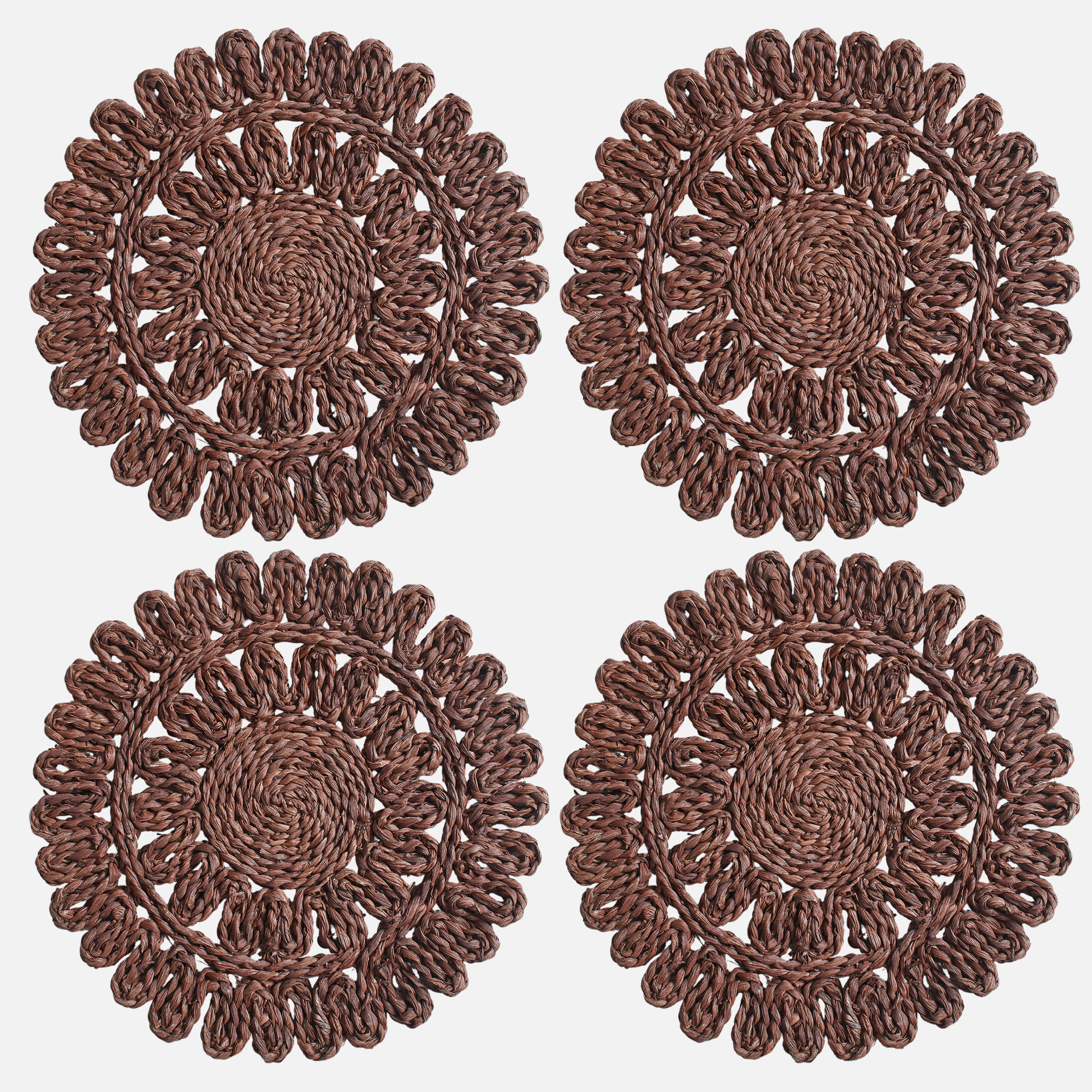 Circorn 13.8" Flower Woven Placemats Set of 4