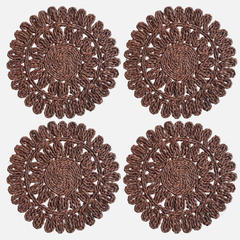 Circorn 13.8" Flower Woven Placemats Set of 4